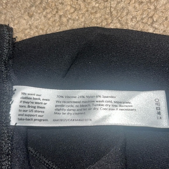 Eileen Fisher Washable Stretch Crepe Wide Straight Leg Pant Black Large - Picture 10 of 10